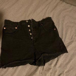Levi high waisted shorts (black) - CLOSET CLOSEOUT